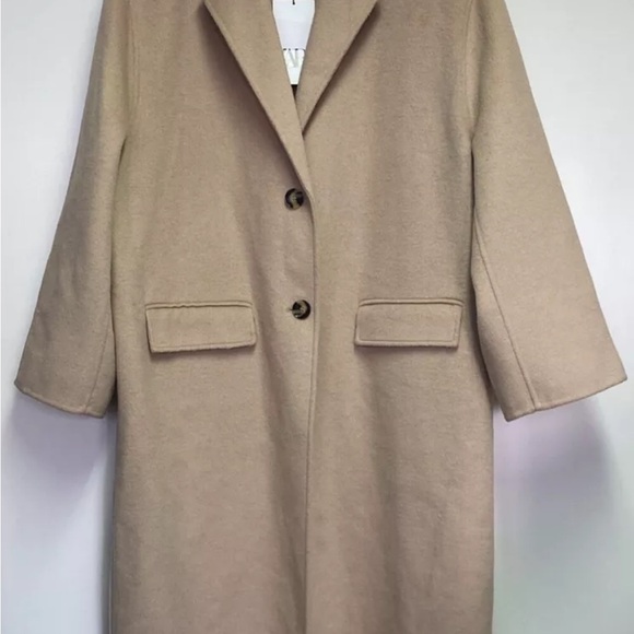 ZARA FW24 CAMEL DOUBLE FACED WOOL COAT S/M and M/L available NWT - Picture 5 of 10